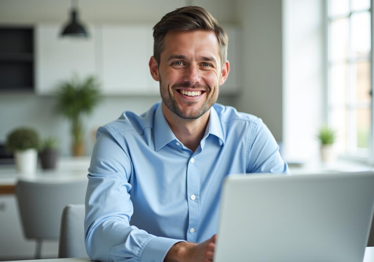 Professionista sorridente che si prepara per un colloquio di successo
