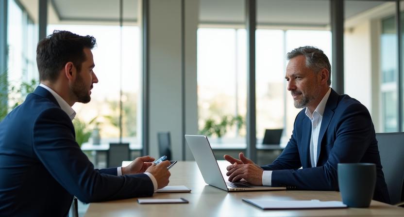 Professionista durante una sessione di coaching per colloquio