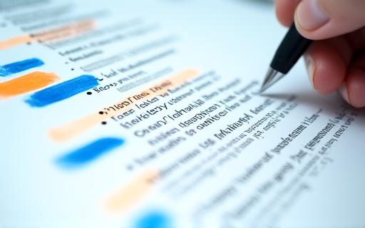 Dettaglio di un curriculum professionale revisionato con note a margine